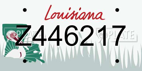 Z446217 Louisiana License Plate