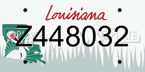 Z448032 Louisiana License Plate