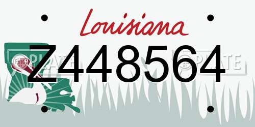 Z448564 Louisiana License Plate