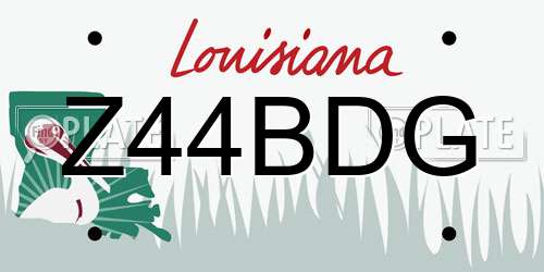 Z44BDG Louisiana License Plate