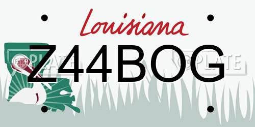 Z44BOG Louisiana License Plate