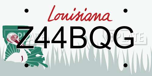 Z44BQG Louisiana License Plate