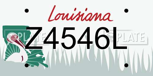 Z4546L Louisiana License Plate