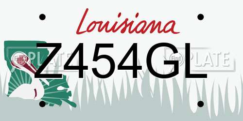 Z454GL Louisiana License Plate