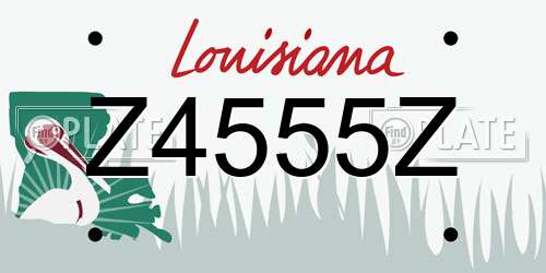 Z4555Z Louisiana License Plate