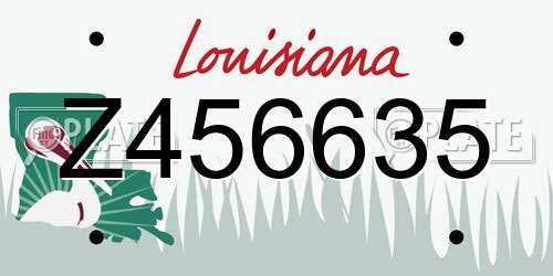 Z456635 Louisiana License Plate