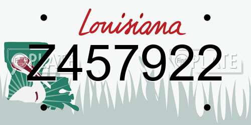 Z457922 Louisiana License Plate