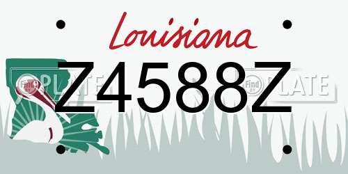 Z4588Z Louisiana License Plate
