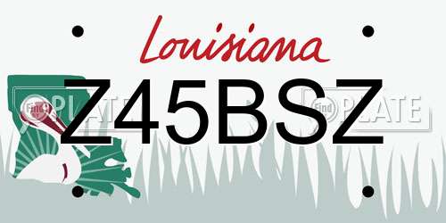 Z45BSZ Louisiana License Plate