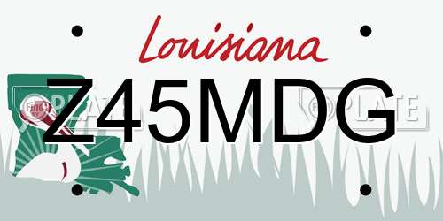Z45MDG Louisiana License Plate