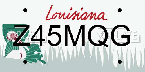 Z45MQG Louisiana License Plate