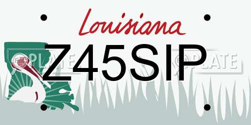 Z45SIP Louisiana License Plate