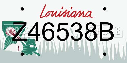 Z46538B Louisiana License Plate