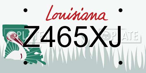 Z465XJ Louisiana License Plate