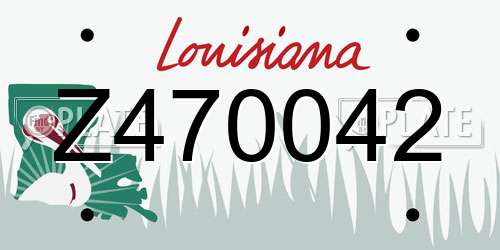 Z470042 Louisiana License Plate