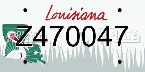 Z470047 Louisiana License Plate