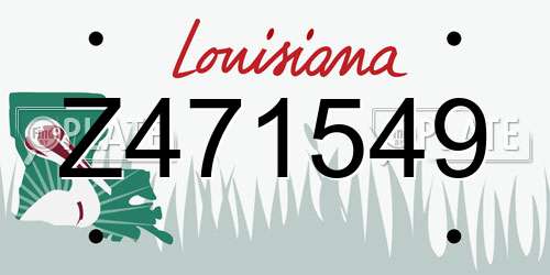 Z471549 Louisiana License Plate
