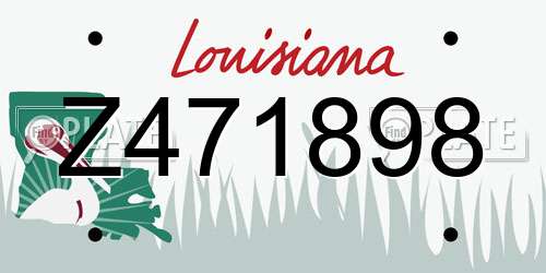 Z471898 Louisiana License Plate