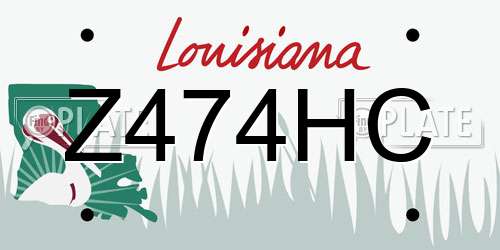 Z474HC Louisiana License Plate