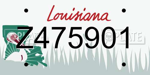 Z475901 Louisiana License Plate