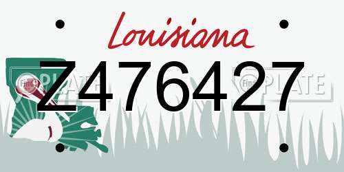 Z476427 Louisiana License Plate