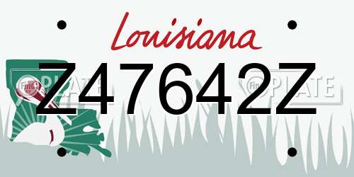 Z47642Z Louisiana License Plate