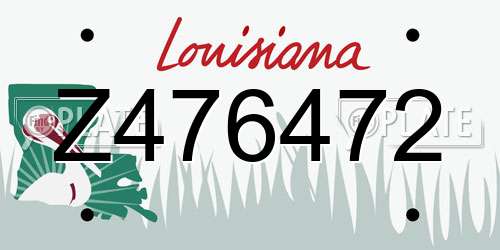 Z476472 Louisiana License Plate