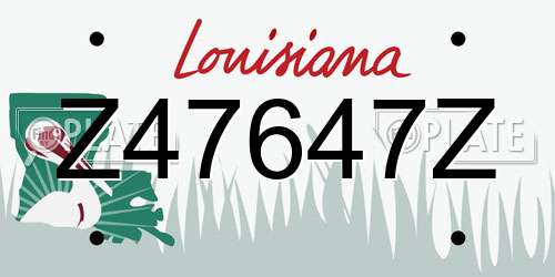 Z47647Z Louisiana License Plate