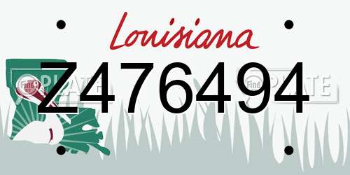 Z476494 Louisiana License Plate