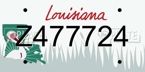 Z477724 Louisiana License Plate
