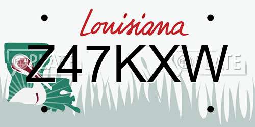 Z47KXW Louisiana License Plate