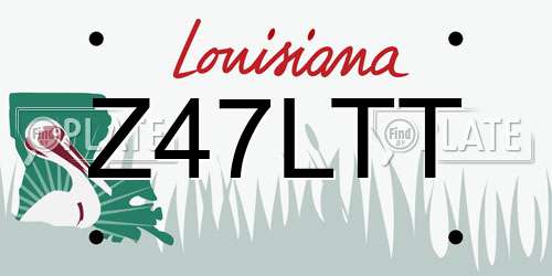 Z47LTT Louisiana License Plate