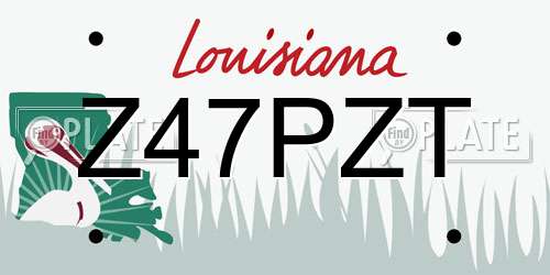 Z47PZT Louisiana License Plate