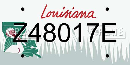 Z48017E Louisiana License Plate