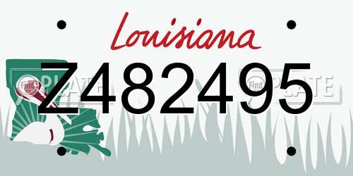 Z482495 Louisiana License Plate