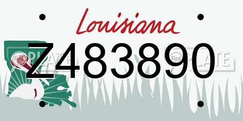 Z483890 Louisiana License Plate