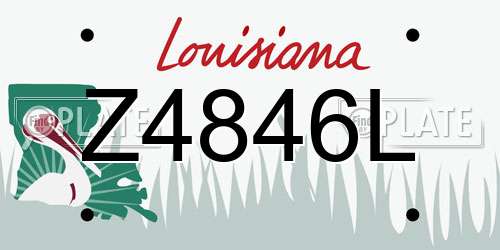 Z4846L Louisiana License Plate