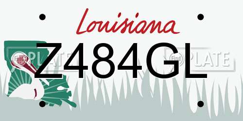 Z484GL Louisiana License Plate