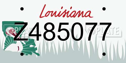 Z485077 Louisiana License Plate