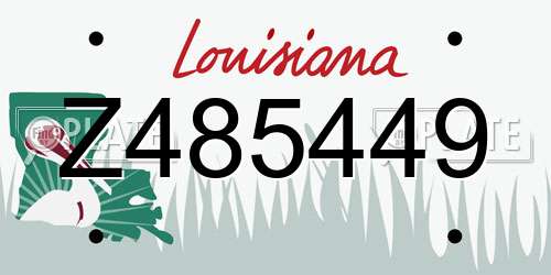 Z485449 Louisiana License Plate