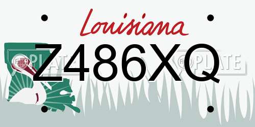 Z486XQ Louisiana License Plate
