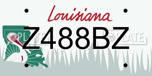 Z488BZ Louisiana License Plate