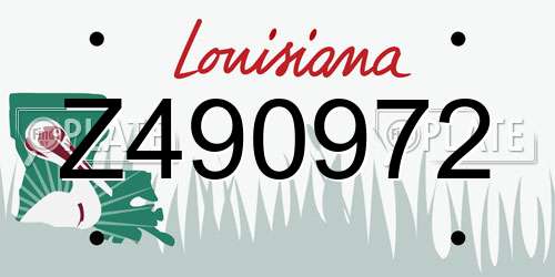 Z490972 Louisiana License Plate