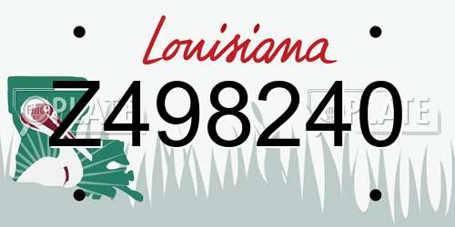 Z498240 Louisiana License Plate