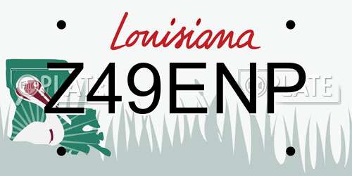 Z49ENP Louisiana License Plate