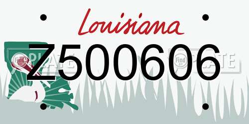 Z500606 Louisiana License Plate