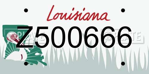 Z500666 Louisiana License Plate
