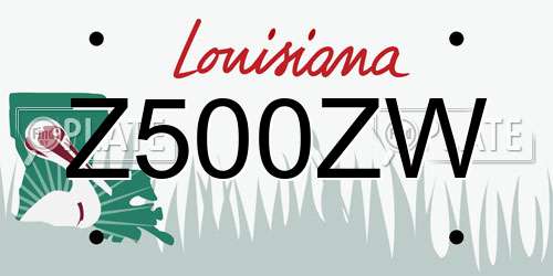 Z500ZW Louisiana License Plate