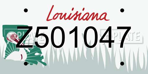 Z501047 Louisiana License Plate