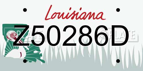 Z50286D Louisiana License Plate